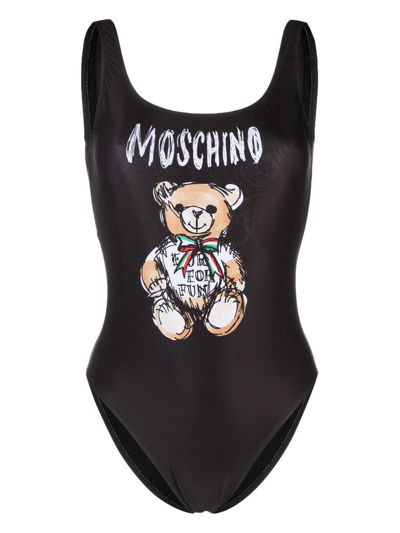 Shop Moschino Teddy Bear Printed One In Black