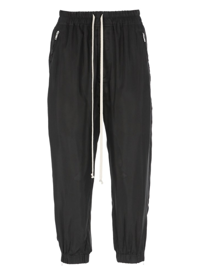 Shop Rick Owens Drawstring Cropped Trousers In Black