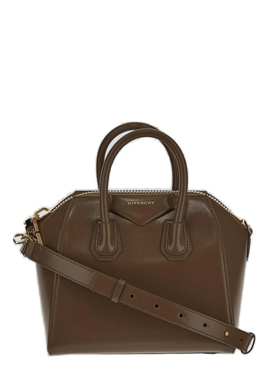Shop Givenchy Antigona Mini Top Handle Bag In Beige