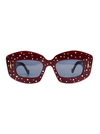 Shop Loewe Cat Eye Frame Sunglasses In Red