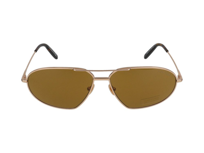 Shop Tom Ford Eyewear Pilot Frame Sunglasses In Gold