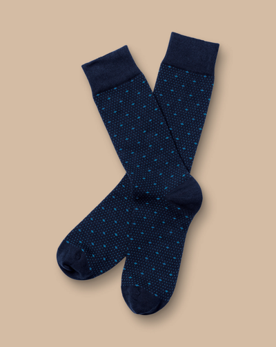 Shop Charles Tyrwhitt Men's  Geo Spot Socks In Blue