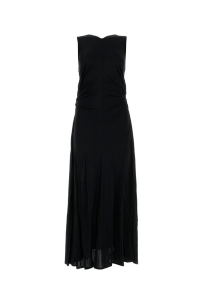 Shop Bottega Veneta Knot Ring Sleeveless Dress In Black