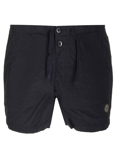Shop Stone Island Logo Patch Mid In Navy