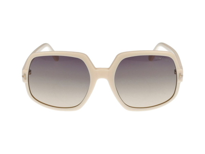Shop Tom Ford Eyewear Square Frame Sunglasses In White