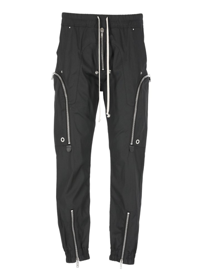 Shop Rick Owens Zip Detailed Drawstring Trousers In Black