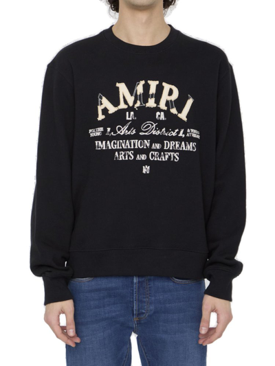 Shop Amiri Distressed Arts District Sweatshirt In Black