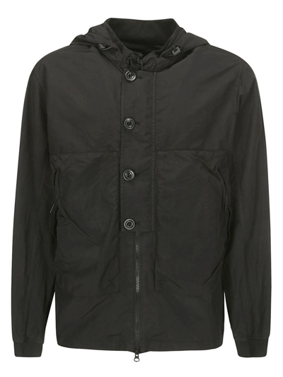 Shop C.p. Company Hooded Goggle Overshirt In Black