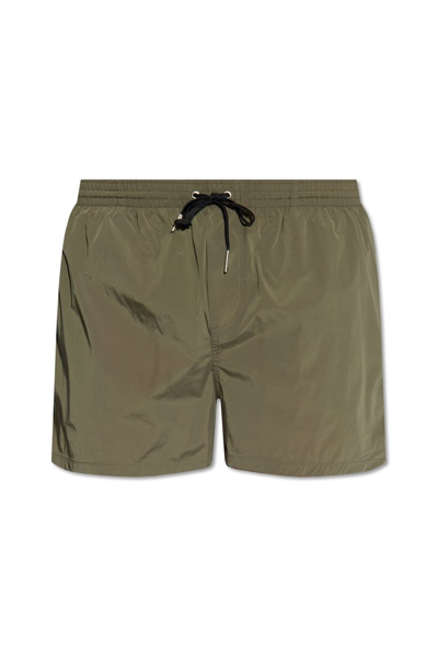Shop Dsquared2 Drawstring Swimming Shorts In Green