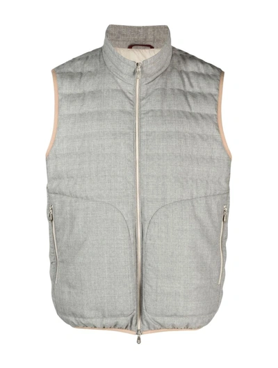 Shop Brunello Cucinelli Padded Jacket In Grey
