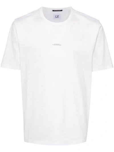 Shop C.p. Company Logo Cotton T-shirt In White