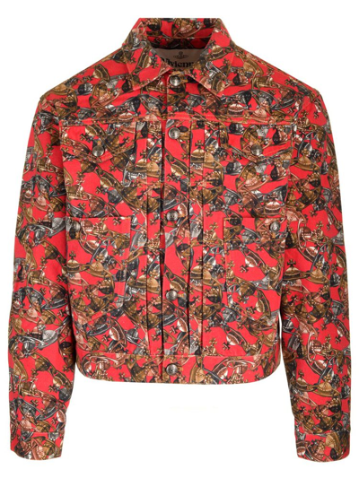 Shop Vivienne Westwood Allover Orb Printed Jacket In Multi
