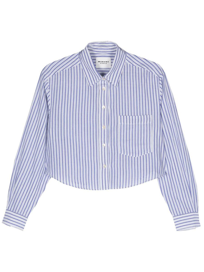 Shop Isabel Marant Étoile Vertical Stripe Shirt In Blue
