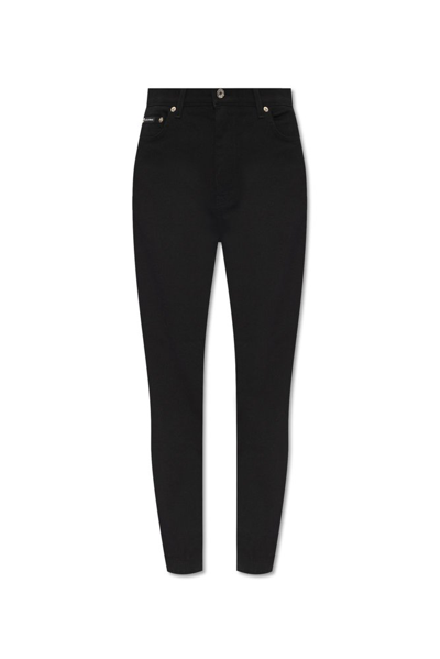 Shop Dolce & Gabbana High Rise Skinny Jeans In Black