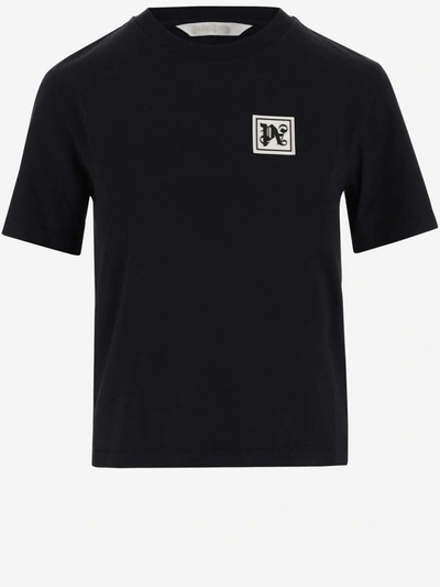 Shop Palm Angels T-shirts And Polos Black In Nero