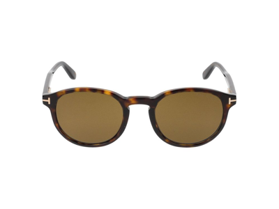 Shop Tom Ford Eyewear Round Frame Sunglasses In Brown