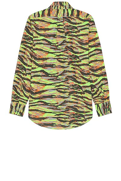 Shop Erl Unisex Printed Shirt Woven In  Green Rave Camo