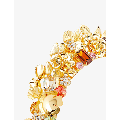Shop Lelet Ny Daphne Swarovski-crystal Stainless-steel Headband In Gold