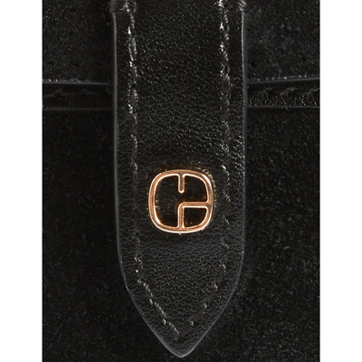 Shop Claudie Pierlot Womens Noir / Gris Logo-plaque Leather Airpods Case