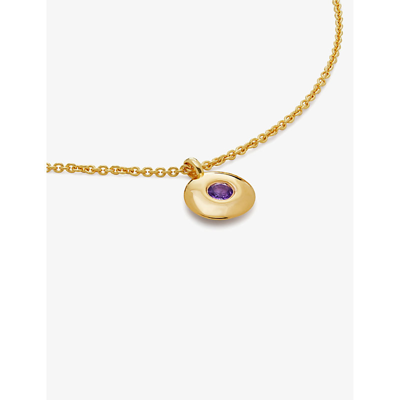 Monica Vinader Womens Yellow Gold February Birthstone 18ct Yellow Gold-plated Vermeil Sterling-silve In Yellow Gold