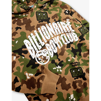 Shop Billionaire Boys Club Boys Brown Camo Kids Brand-print Camouflage Cotton-jersey Hoody 4-8 Years