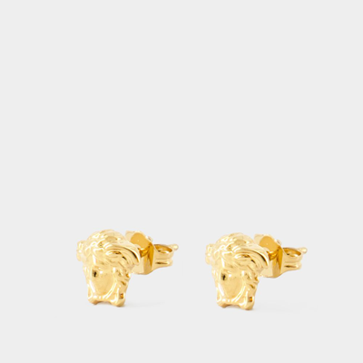 Shop Versace Medusa Earrings -  - Metal - Gold In Metallic