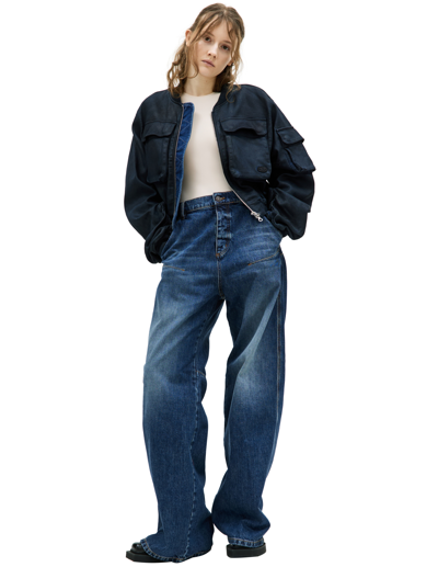 Shop Diesel D-sire Wide-leg Jeans In Navy Blue