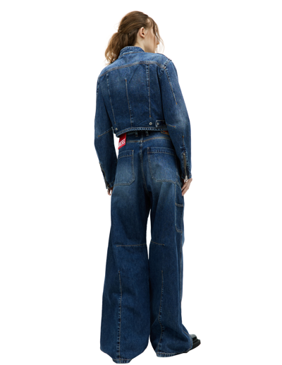 Diesel Zip Up Denim Jacket In Blue