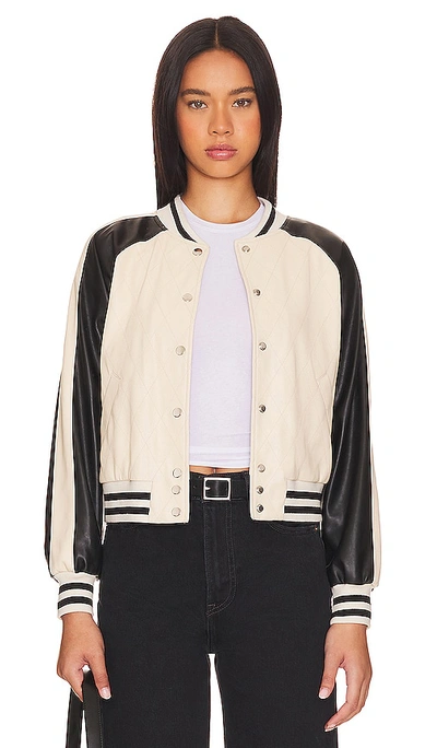 Shop Central Park West Issa Quilted Bomber In Ivory