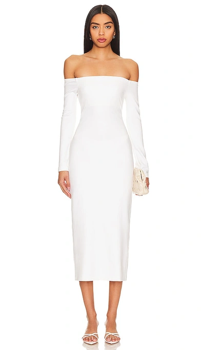 Shop Enza Costa Off-shoulder Ankle Dress In Off White