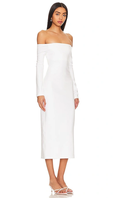 Shop Enza Costa Off-shoulder Ankle Dress In Off White