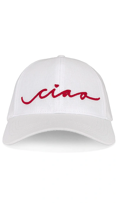 Shop Lpa Ciao Hat In Ç™½è‰² & Çº¢è‰²