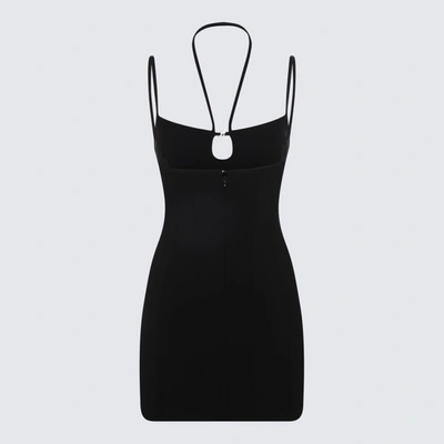 Shop Blumarine Blue Viscose Stretch Mini Dress In Black