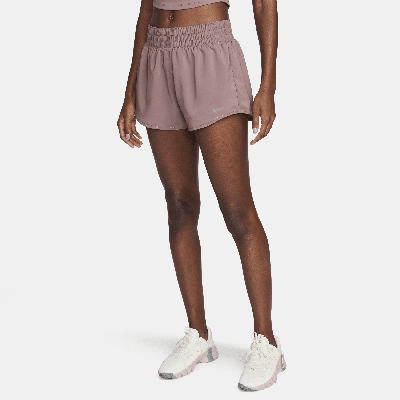 Shop Nike Women's One Dri-fit Mid-rise 3" Brief-lined Shorts In Purple