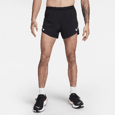 Shop Nike Men's Aeroswift Dri-fit Adv 4" Brief-lined Running Shorts In Black