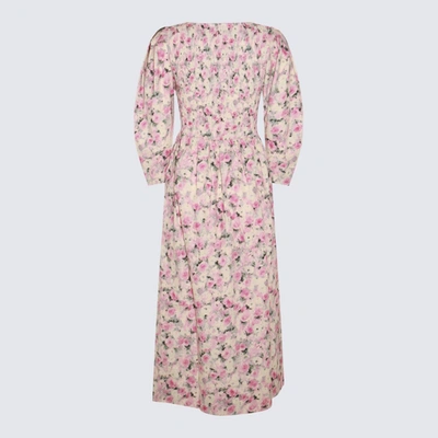 Shop Ganni Multicolor Cotton Dress In Orchid Smoke