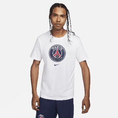 Shop Nike Men's Paris Saint-germain Crest Soccer T-shirt In White