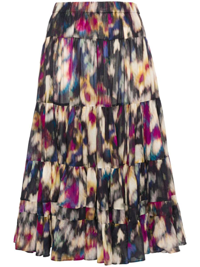Shop Isabel Marant Étoile Layered Midi Skirt In Multicolour