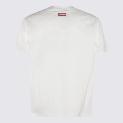 Shop Kenzo Off White Cotton T-shirt In Beige