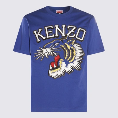Shop Kenzo Blue Cotton T-shirt In Deep Sea Blue
