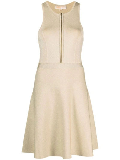 Shop Michael Michael Kors Michael Kors Sleeveless Mini Dress In Golden