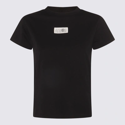 Shop Mm6 Maison Margiela Black Cotton T-shirt