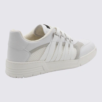 Shop Moschino White Leather Sneakers