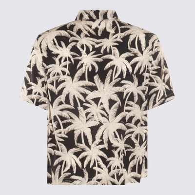 Shop Palm Angels Cream Shirt In Black Off White