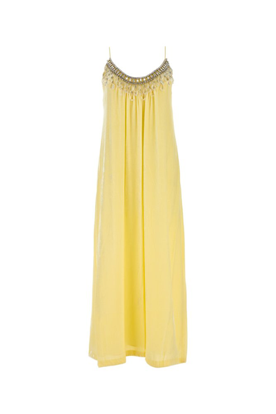 Shop Zimmermann Matchmaker Diamante Embellished Slip Dress In Yellow
