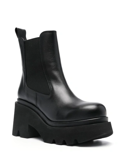 Shop Paloma Barceló Leather Heel Ankle Boots In Black