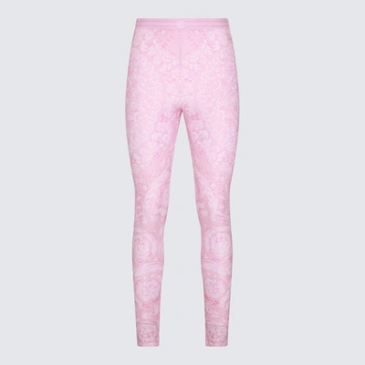 Shop Versace Pink Pants In Pale Pink