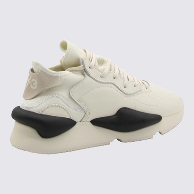 Shop Y-3 White Leather Kaiwa Sneakers In Cream White/off White/black