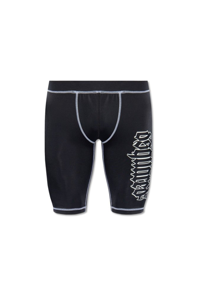Shop Dsquared2 Logo Printed Swimming Shorts In Black