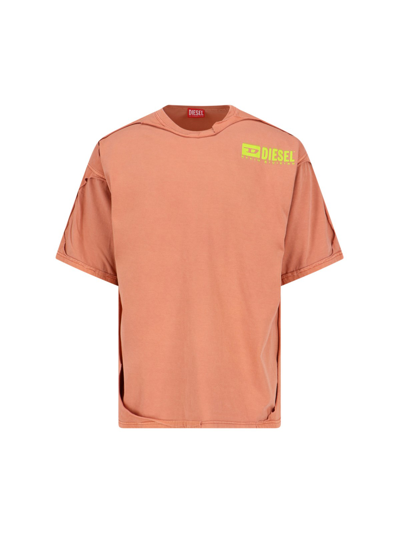 Shop Diesel 't-box-dbl' T-shirt In Orange